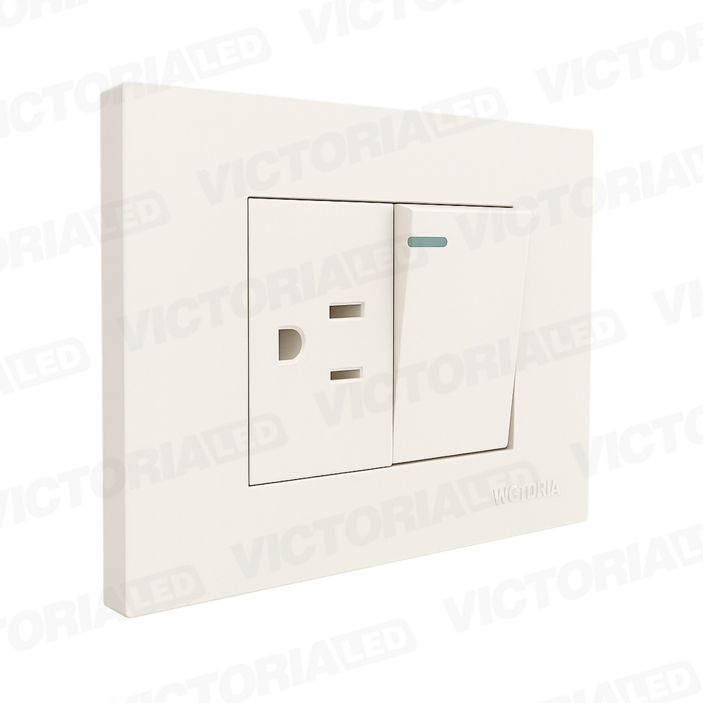 MIXTO INTERRUPTOR + TOMACORRIENTE 16A 125/250V PC BLANCO 10U/C