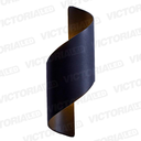 APLIQUE DE PARED IP65 12W 3000K NEGRO 280*100MM AC85-265V