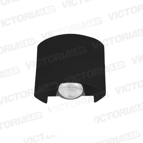 [APV02 6K] APLIQUE DE PARED IP65 2*1W 6000K NEGRO 78*80MM AC85-265V