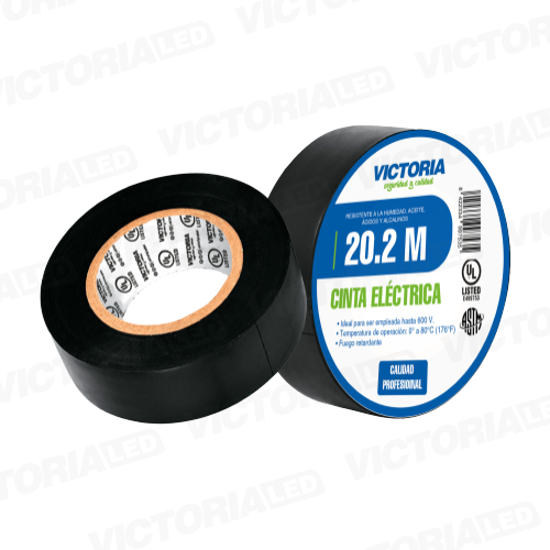 [CEN-20.2M] CINTA ELECTRICA NEGRA 0.13X19X20.2M FUEGO RETARDANTE 200U