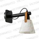 LAMPARA DECORATIVA 1*E27 METAL /PP/ CUERO/MADERA