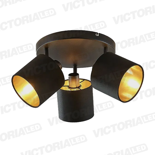 [HD7042-3] LAMPARA DECORATIVA DE TECHO E14*3 METAL BLACK