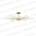 LAMPARA DECORATIVA DE TECHO LED METAL/VIDRIO DORADO